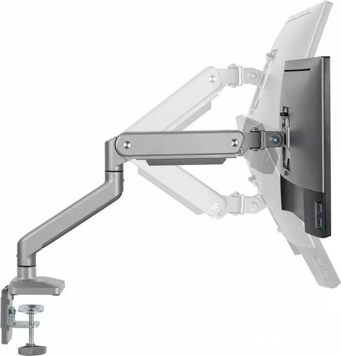 Produktbild Ergo Office Monitorhalter Aluminium mit Gasfeder, Doppelgriff, VESA 75x75 (Tisch, 32")