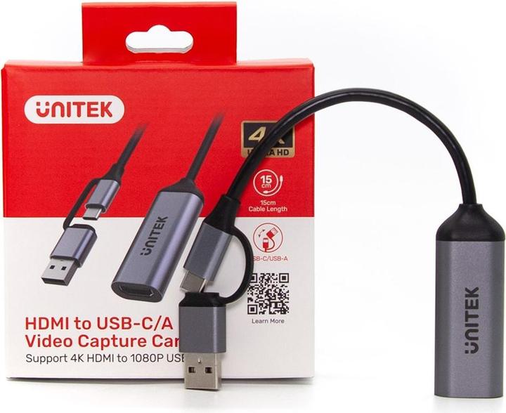 Image du produit Unitek KARTA DO STREAMINGU USB-C/A 4K HDMI 1.4B (USB-A, USB-C, 6.95 cm)