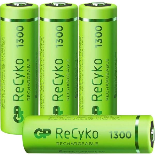 Produktbild GP Batteries GP - ReCyko NiMH 130AAHCE Rechargeable Batteries, 4-Pack (4 Stk., AA, 1300 mAh)