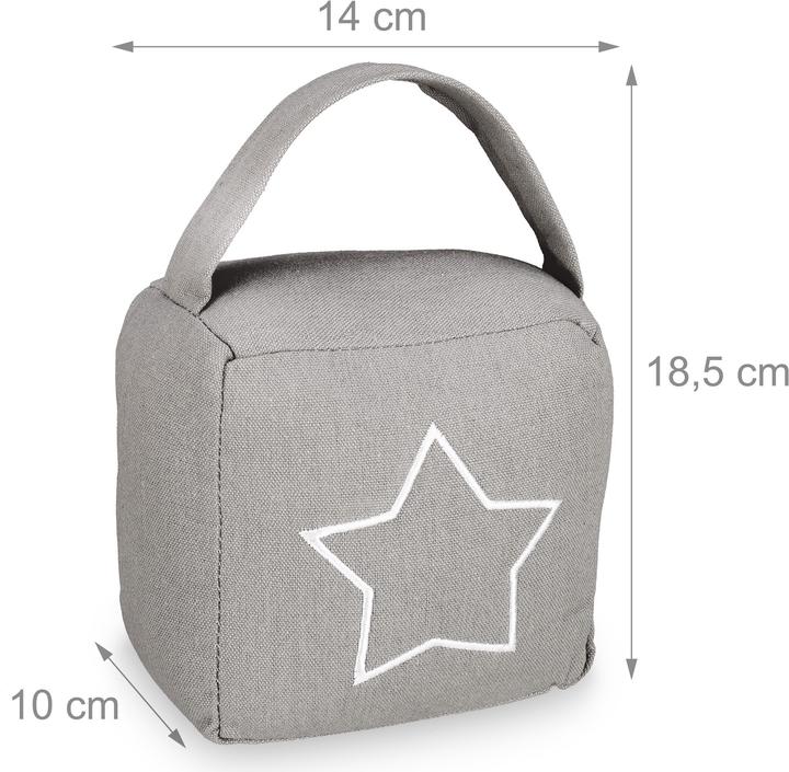 Actual product image Relaxdays Sandbag Doorstopper with Star (1 Piece, 14 x 10 x 18.5 cm)