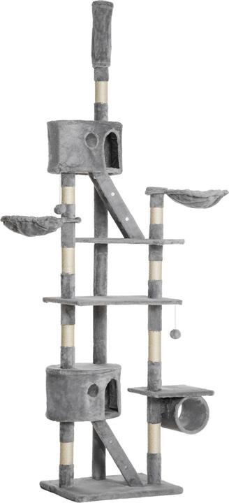 Produktbild PawHut Kratzbaum deckenhoch (260 cm, Hellgrau)