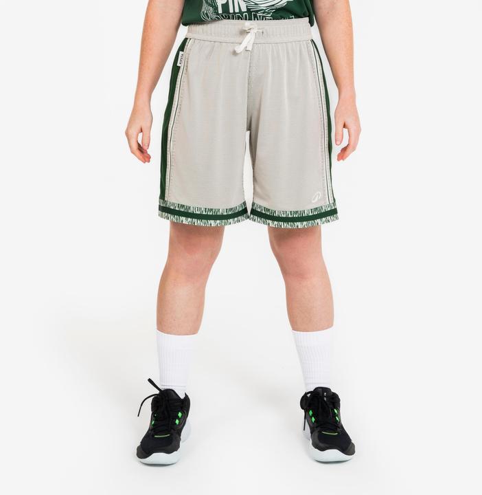Immagine prodotto Kipsta Damen/Herren Basketball Shorts wendbar - SH500 beige/grün (XXL)