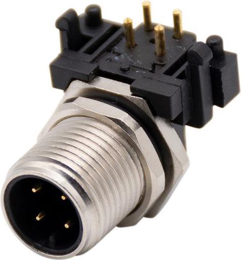 Image du produit RND Electronics Connecteur rond pour circuit imprimé Connecteur 4 pôles coudé à droite Circuit imprimé soudé