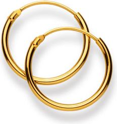 Immagine prodotto Natsumi Schmuck Creoli in oro giallo 18K/750 Ø 11mm rotondo (Oro giallo 750/18 K Oro giallo)