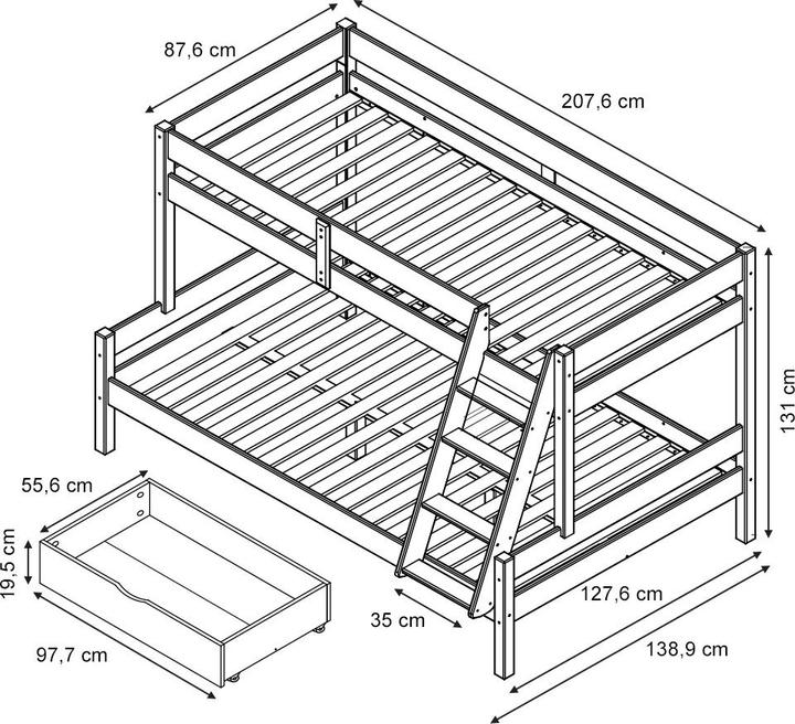 Image du produit VitaliSpa Etagenbett Everest (120 x 200 cm)