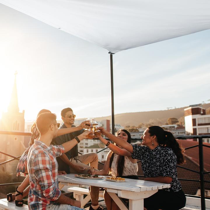 Actual product image Relaxdays White Rectangular Awning (400 x 200 x 0.5 cm)