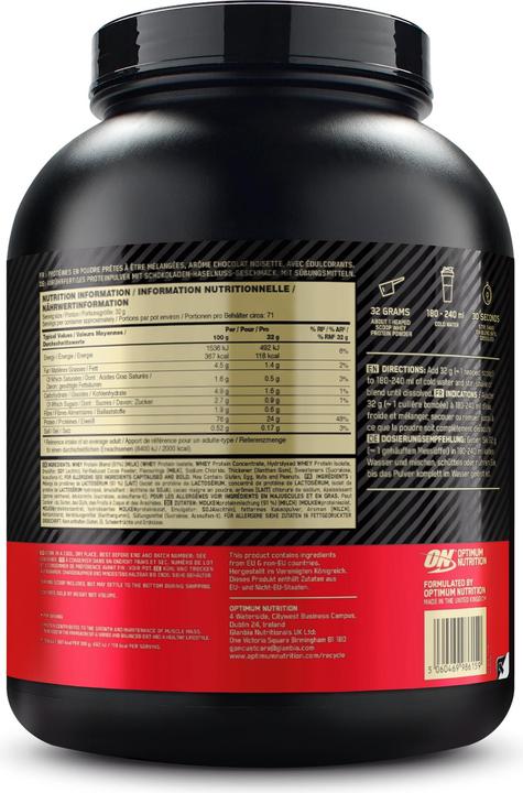 Produktbild Optimum Nutrition 100% Whey Gold Standard (Schokolade, Haselnuss, 1 Stk., 2270 g)