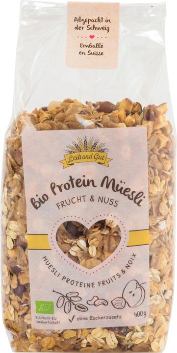 Actual product image Leib und Gut Muesli organic protein fruit and nut 400 g (410 g)