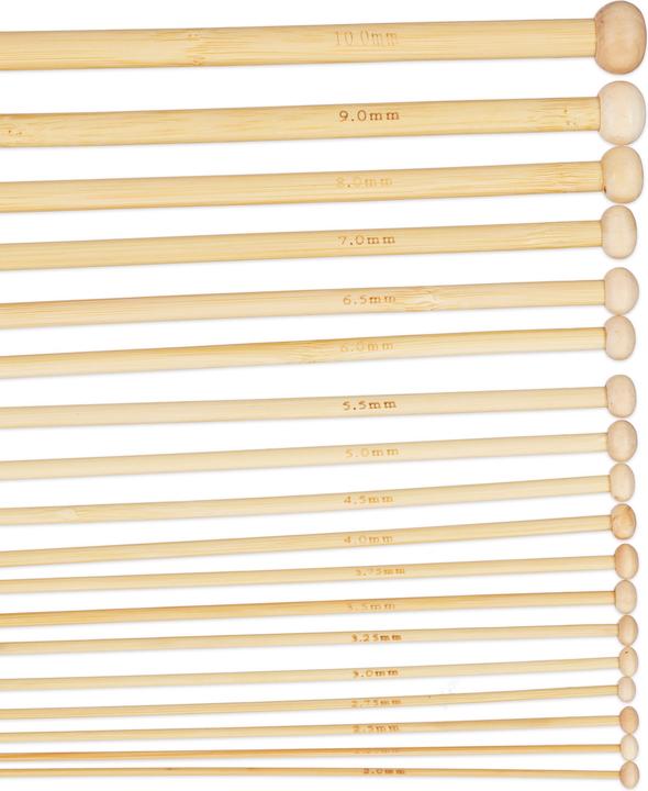 Image du produit Relaxdays Aiguilles à tricoter, en bambou