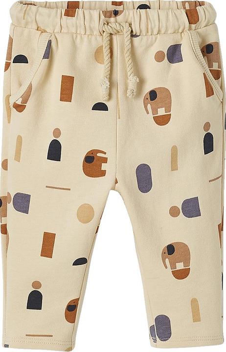 Gris foncé, beige clair imprimé