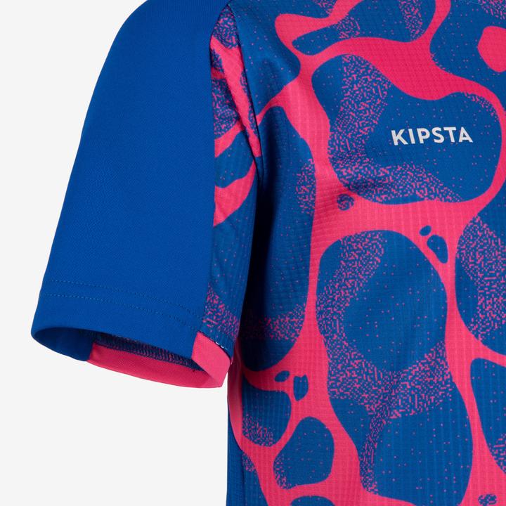 Actual product image Kipsta Kids football shirt short sleeve - Viralto Aqua blue/pink (6, 7, 8)