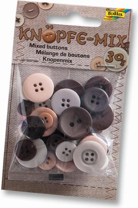 Produktbild Folia Knöpfe-Mix Ton in Ton braun