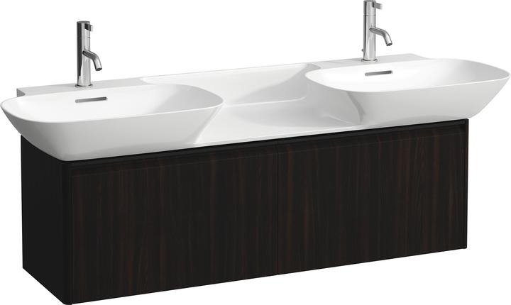 Image du produit Laufen Base pour meuble sous-lavabo Ino, 2 tiroirs, poignée en aluminium noir, pour WT H814304, H40