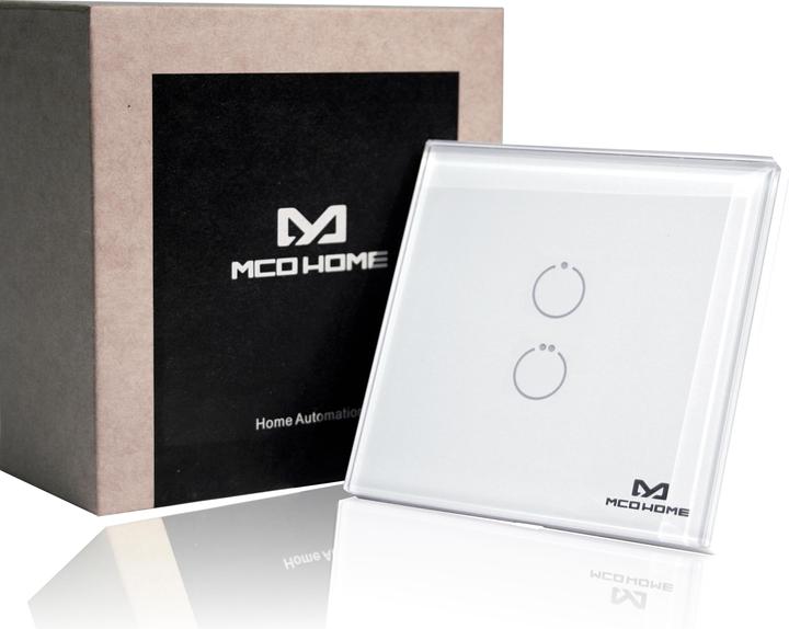 Immagine prodotto MCO Home Interruttore a parete in vetro Z-Wave+ 2 volte