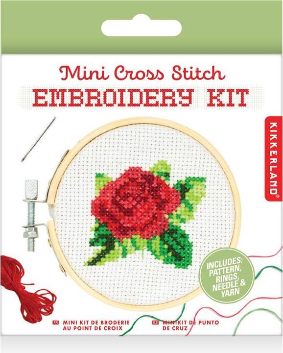 Immagine prodotto Kikkerland Mini kit per ricamo a punto croce - Rosa