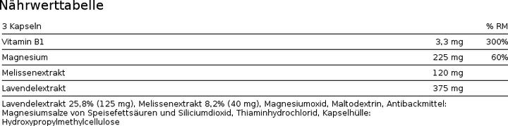 Nährwerte und Zutaten Phytopharma Lavandula (80 Stück, Kapseln, 80 g)