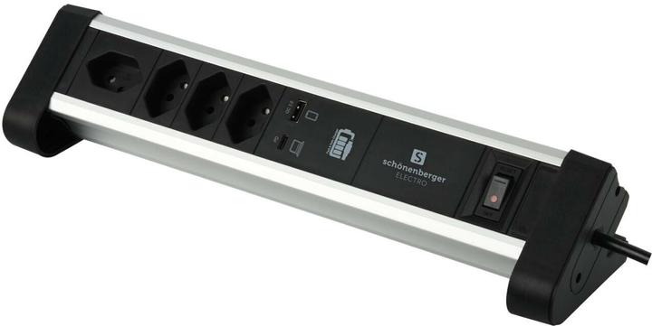 Produktbild Schönenberger Alu-Office-Line (4 x, Typ 13, USB-A, 2 m)