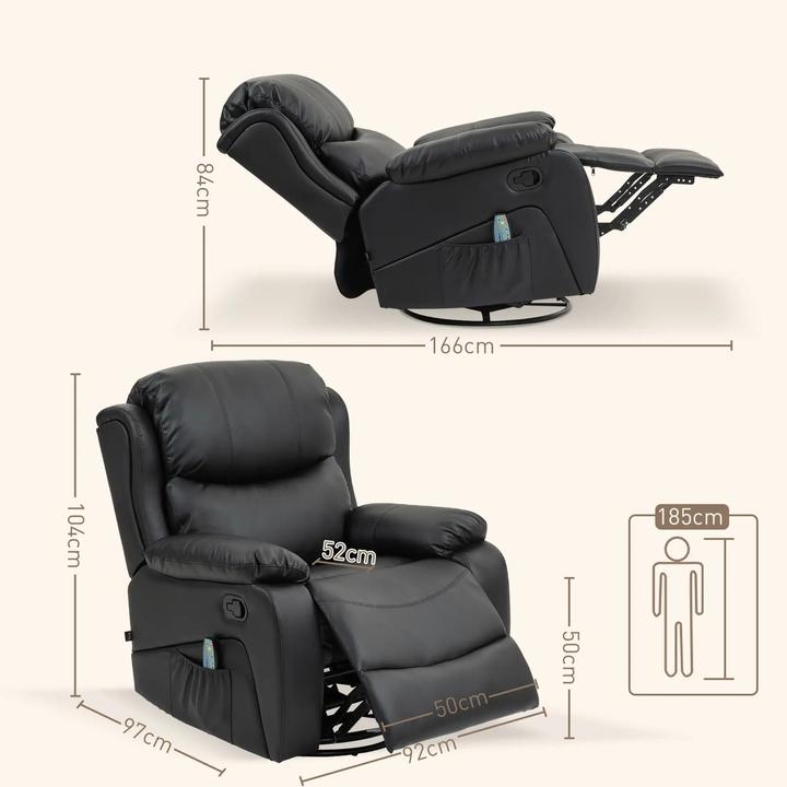 Image du produit Swisshandel24 Fauteuil de relaxation Fonction de massage Fonction de couchage électrique Fonction de chauffage