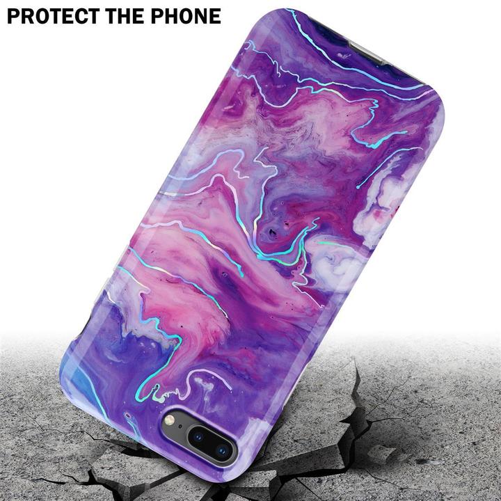 Produktbild Cadorabo IMD TPU Bunter Marmor Cover (Apple iPhone 7 Plus, Apple iPhone 7s Plus, Apple iPhone 8 Plus)