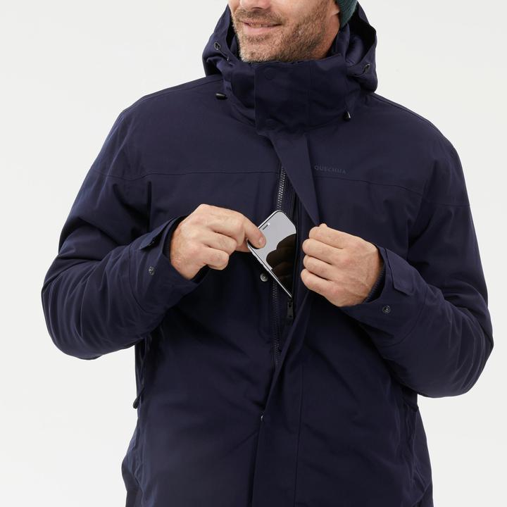 Produktbild Quechua Parka Winterjacke Herren warm bis -10 °C wasserdicht Winterwandern - SH500 blau (M)