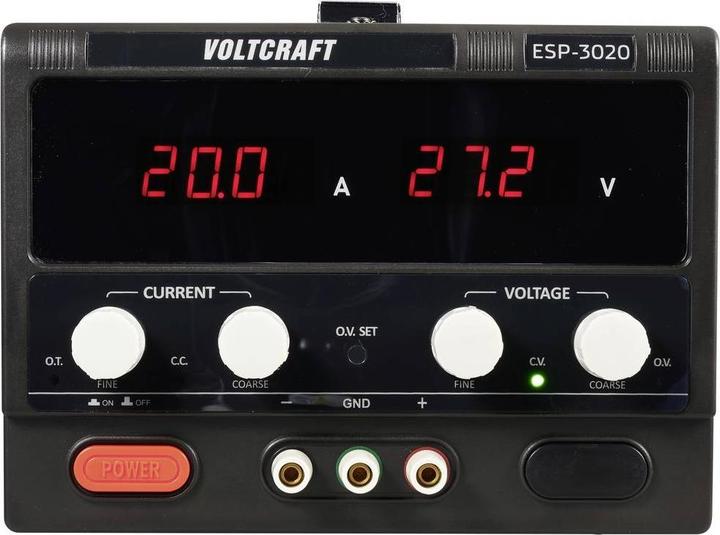 Produktbild Voltcraft Labornetzgerät, einstellbar 0 - 30 V/DC 0 - 20A 600W Steckanschluss 4mm schmale Bauform A