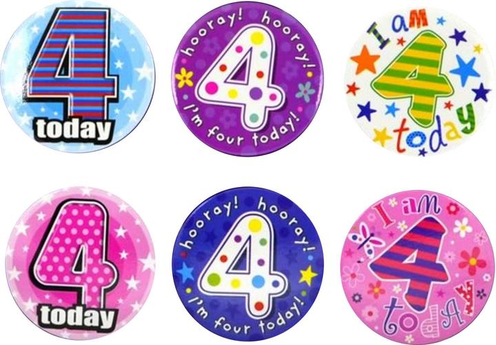 Actual product image Simon Elvin Various Ages (1-17) Small Badges (Pack Of 6)