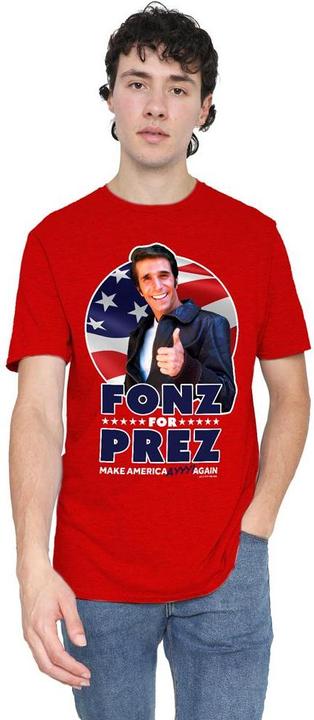 Actual product image Happy Days Unisex Adult Fonz for Prez T-Shirt (XXL)