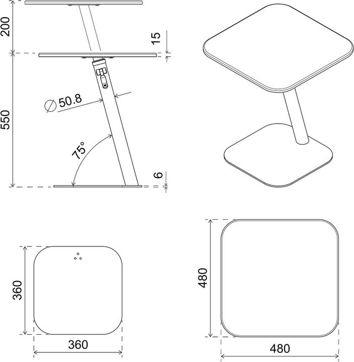 Nutritional values and ingredients Dataflex Bento laptop table 550-755mm height adjustable (45.450), white