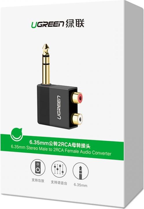 Produktbild Ugreen 6.3m Kopfhörer Klinke auf Cinch RCA Stereo Adapter