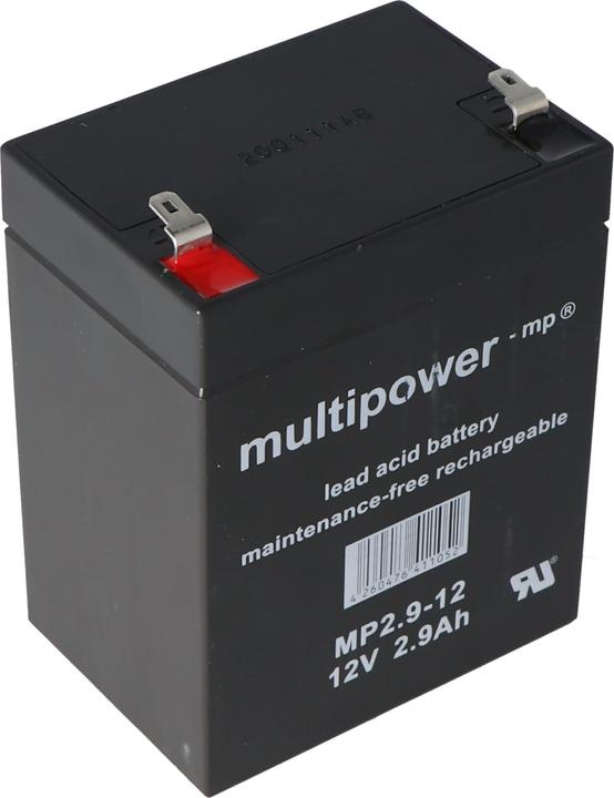 Produktbild Multipower Akku MP2.9-12 Blei Akku, 4,8mm Faston Steckkontakten (12 V, 2.90 Ah)