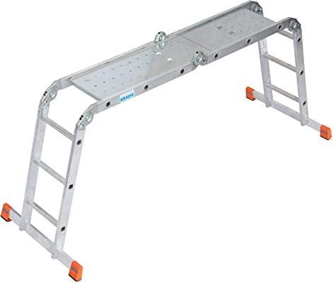 Actual product image Krause Articulated universal ladder MULTIMATIC 4x3 rungs + platform set ALU