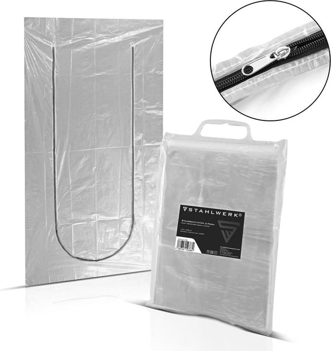 Produktbild Stahlwerk Staubschutztür U-Form Staubtür Schmutzschleuse Staubvorhang (Schutzbrillenkasten)