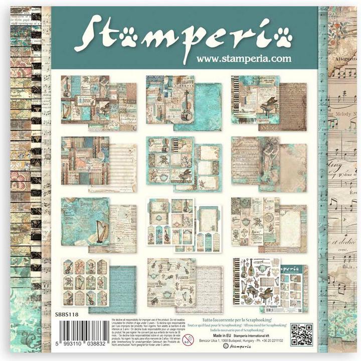 Produktbild Stamperia Scrapbooking Pad "Music" (190 g/m², 10 x)