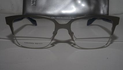 Produktbild Alexander McQueen RX Glasses New Matte Silver Blue AMQ 4257 8SN 53 17 140