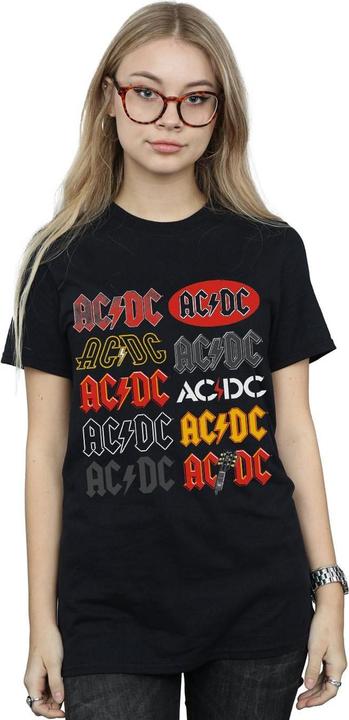Produktbild AC/DC Multi Logos Baumwolle Boyfriend TShirt (XL)