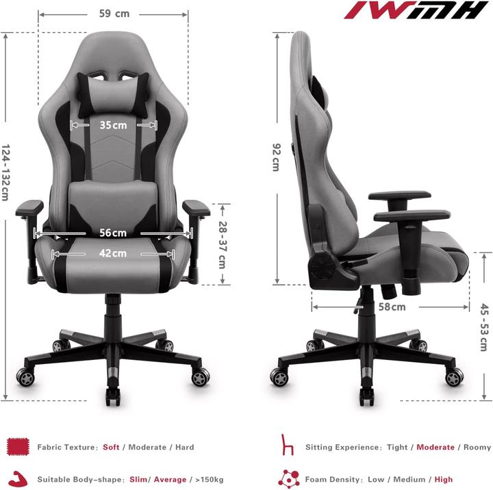Actual product image IWMH Gaming chair