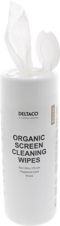 Produktbild Deltaco Office Organic Wet Wipes for Screens, 60st - White