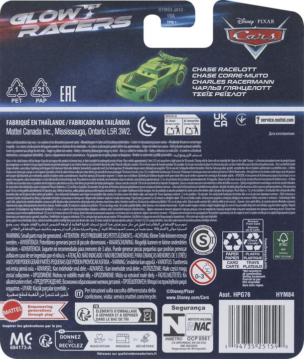 Actual product image Mattel Disney Pixar Cars Glow Racers Chase Racelott