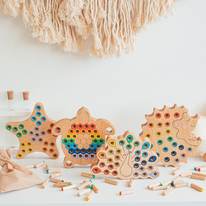 Image du produit Activity Board Jouet moteur en bois, trieur en bois, jouet sensoriel artisanal pour jeunes enfants