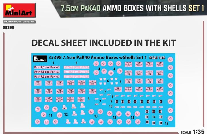 Produktbild Mini art 7.5cm PaK40 Ammo Boxes w/Shells Set 1