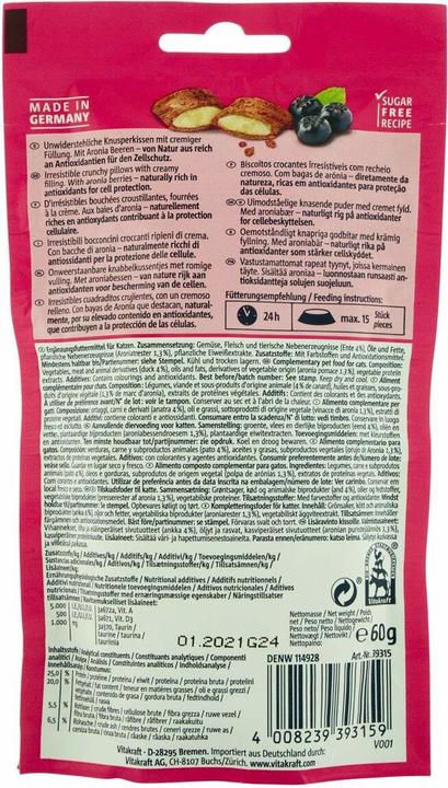 Nutritional values and ingredients Vitakraft Crispy Crunch Duck & Aronia (Adult, 1 pcs., 60 g)