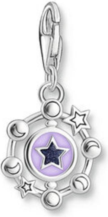 Immagine prodotto Thomas Sabo Ciondolo Charm Fasi lunari con imitazione di pietra arenaria Argento annerito (Smalto, Argento 925)