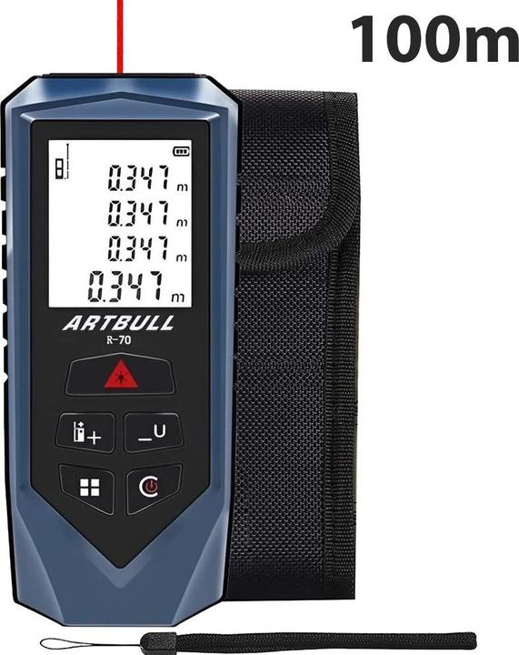 Cbx 100m Laser-Entfernungsmesser R100, Digitales Distanzmessgerät, Lasermessgerät (100 m, 690 nm)