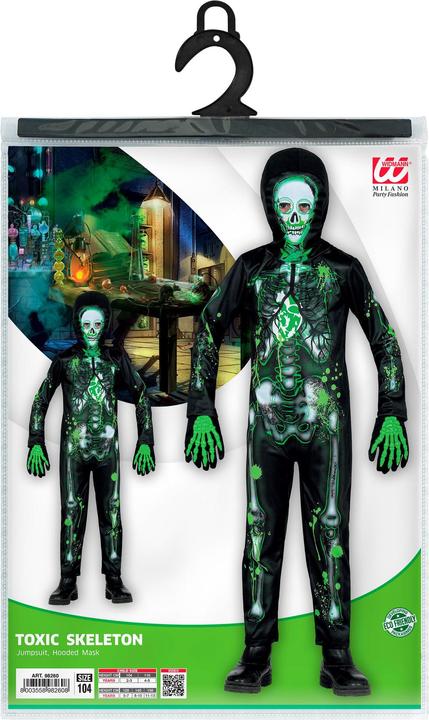 Immagine prodotto Widmann Tuta costume da zombie scheletro infetto per bambini con maschera (116)