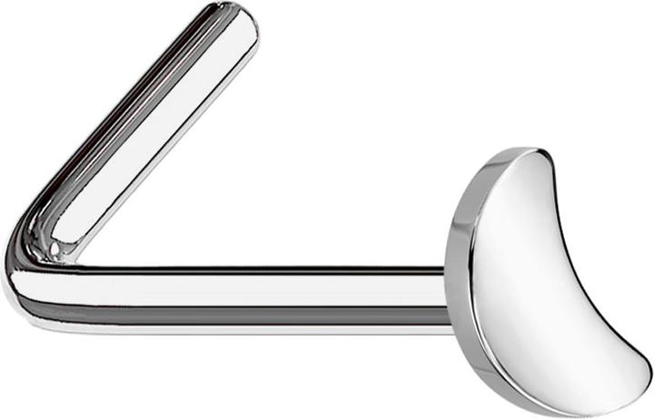 Image du produit Star Piercing Clous de nez coudés argent avec lune (Titane G23, sans laiton)