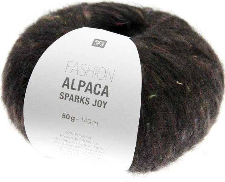 Immagine prodotto Rico Fashion Alpaca Sparks Joy schwarz, 50 g, 140 m, 32 % PA, 28 % WP, 28 % WO, 8 % CO, 4 % PES (120 m)