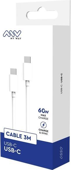 Image du produit My Way Myway Cable 3m Type C Type C Blanc (3 m)