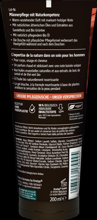 Valeurs nutritives et ingrédients Kneipp Shampooing-Douche Wild (200 ml)