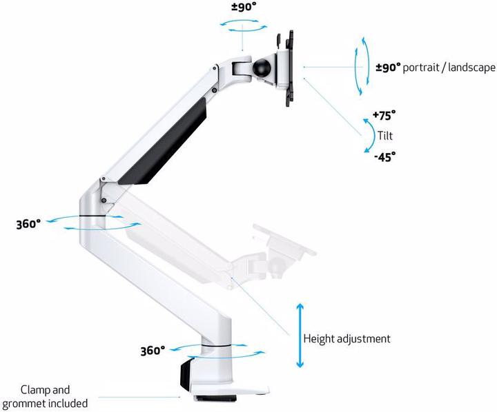 Actual product image Multibrackets Gas lift arm HD (Table, 32")