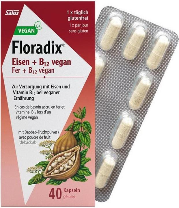 Image du produit Floradix Fer et B 12 Vegan (1 pièce(s), Capsules, 37 g)